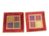 Set of 2 Red Embroidered Patchwork Throw Pillow Shams – Handmade Cotton Decorative Cushion Covers for Sofa