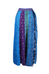 Womens Maxi Skirt, Blue Summer Gujarati Patchwork Skirts S/M/L