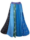 Womens Maxi Skirt, Blue Patchwork  Long Skirts S/M/L