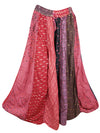 Womens Maxi Skirt, Pink Gypsy Skirt Patchwork Long Skirts S/M/L