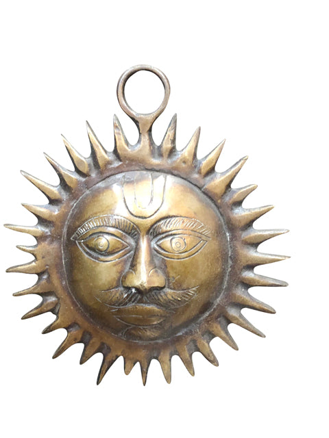 Suryamukhi Wall Door Hanging in Vintage Brass Decorative