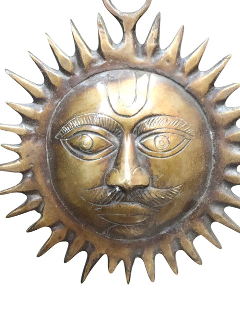 Suryamukhi Wall Door Hanging in Vintage Brass Decorative
