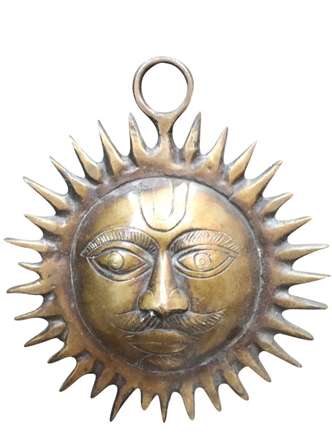 Suryamukhi Wall Door Hanging in Vintage Brass Decorative