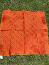 Ethnic Vintage Orange Sari Tapestry – Indian Brocade Bohemian Decorative Wall Hanging