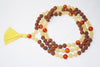 Rudraksha Coral Multi-Strand Yoga Mala Necklace – Spiritual Beaded Meditation Necklace