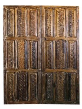Sliding Barn Door, Nature Inspired Rustic Reclaimed Carved Woods, Bedroom Doors 96