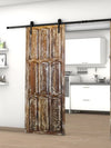 Vintage Limewash Carved Doors, Sliding Door, Artistic Barn Door 96x36