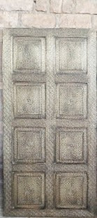 Burnished Brass Sliding Door, Brass Carved Artistic Barndoor 96x36