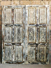 Carved Sliding Door, Custom, Distressed White Hanging Barn door, 80x32