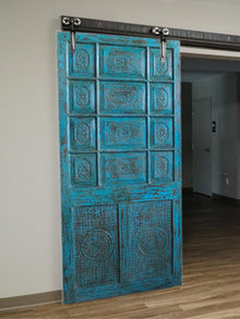  Barn Door, Custom Sliding Doors, Distressed Blue, Hanging Barn doors, 81x36.5