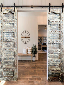  Antique Indian Door, Rustic Farmhouse Doors, Old World Door, 84