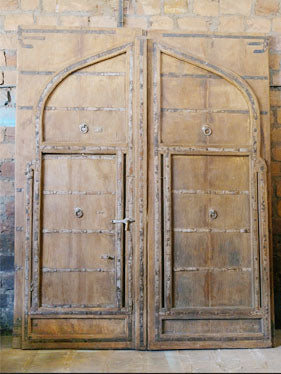 Antique Fortress Doors, Arched Teak Doors