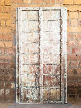 Rustic Blue Antique Teak Haveli Doors