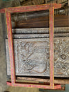 Antique Door Frame Mirror Rustic Red Painted Large Mirror, Boho Mirror, 69
