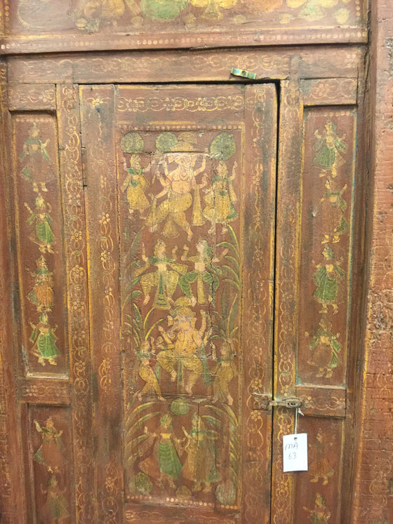 Antique Door Hand Carved Ganesha Door Teak Wood Statement Barn Door