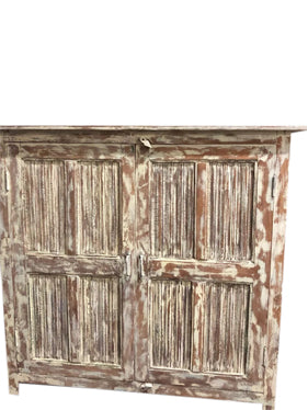Rustic Vintage Sideboard, Whitewash Farmhouse Storage Cabinet