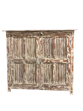 Rustic Vintage Sideboard, Whitewash Farmhouse Storage Cabinet
