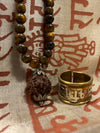Rahu Ketu Tiger Eye Mala Beads – Courage & Integrity Meditation Necklace, Natural Gemstone Japa Mala